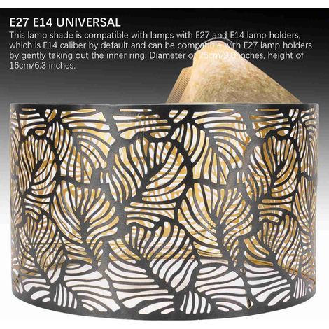 Abat-jour Creux pour Lampe de Table E27 E14 Diamètre 25cm Hauteur 16cm en Fer (1/5)