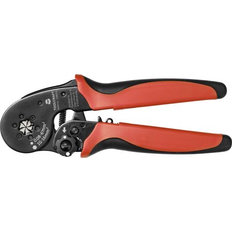 Toolcraft – Pince à sertir cosse TO7165962 – Plage de sertissage 0.08 à 16.0 mm² – Acier au carbone – Réglage rapide pour embouts isolés et non isolés (1/4)