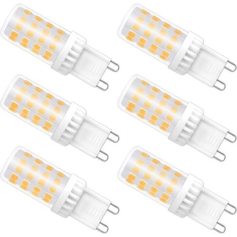 Ampoules LED G9 Dimmable, 4W équivalent à 40W halogène, 480 LM, Blanc Chaud 3000K, Culot G9 Standard, Angle de rotation à 360 °, pour Ceiling Lighting, Kitchen, Paquet de 6 (1/4)