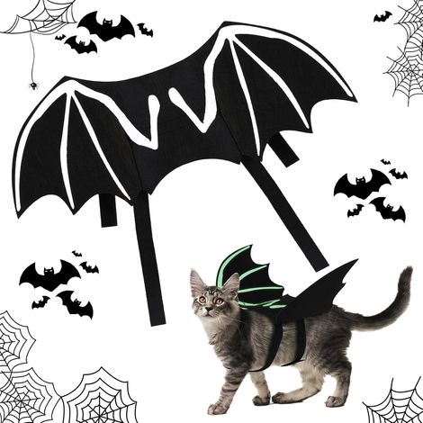 Déguisement de chauve-souris mignon pour animaux de compagnie, avec ailes lumineuses, pour chats et petits chiens. Vêtements et accessoires de cosplay pour animaux de compagnie. (1/5)