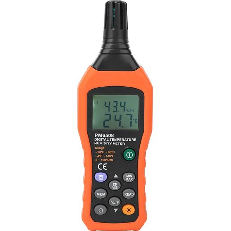 PEAKMETER PM6508 Hygromètre Numérique Thermomètre d'Ambiance Humidité Température (1/5)
