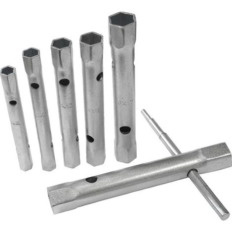 Faithfull Box Spanner Set + Tommy Bar 6 Piece 8-19mm FAISPBOXSET6