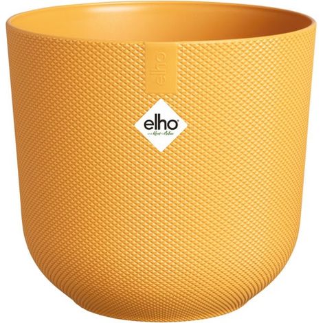 Maceta de jazz redonda de 14 cm, color ámbar amarillo - Elho