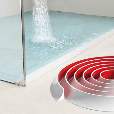 100CM butée de douche pour porte sans cadre, barrière d'eau en silicone seuil douche, bande autocollante protection du barrage salle bain et cuisine, Blanc, (SH-001) (1/5)