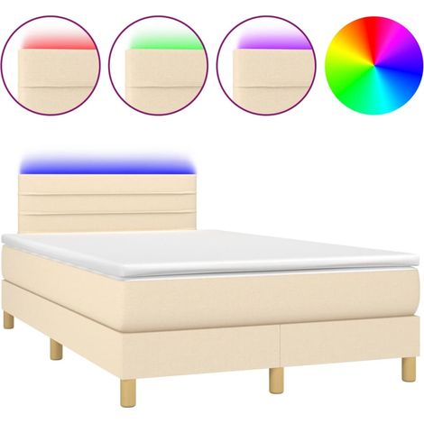 Maison Exclusive - Boxspringbett mit Matratze & LED Creme 120x200