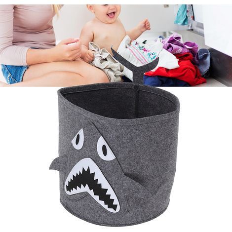 Seau de rangement en feutre épais avec motifs d'animaux, jouets d'enfants, articles ménagers, linge sale et requin (1/5)