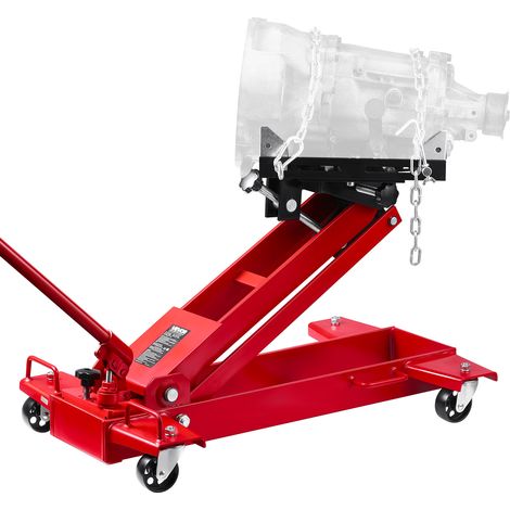 VEVOR Cric de Transmission a Profil Bas Capacite 1 T, Cric de Fosse avec Hauteur de Levage 18,5-70 cm, Roues Pivotantes Flexibles a 360°, Support Boite de Vitesse pour Garage Atelier Reparation