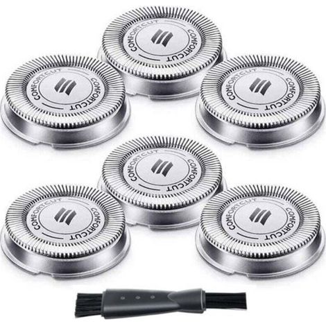 6 Pièces Têtes de Rechange Compatibles Rasoir Électrique Série S1000 S2000 S3000 S4000 (1/4)