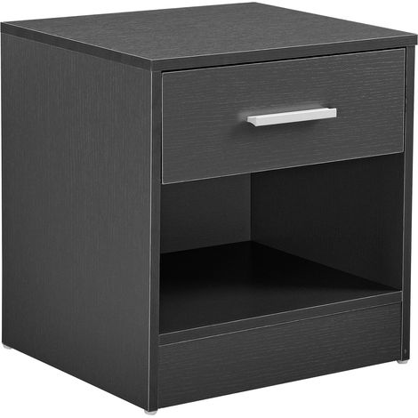 Nachttisch mit Schublade Jette 36,5x38x29,5 cm Grau [en.casa]