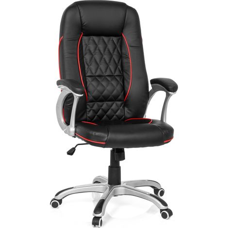 Chefsessel RELAX AB100 Kunstleder schwarz/rot (1/5)