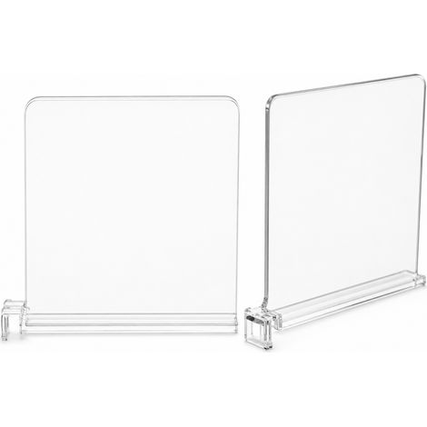 Lot de 2 séparateurs d'étagère transparents pour placard, organiseur de rangement pour dressing et armoire (1/5)