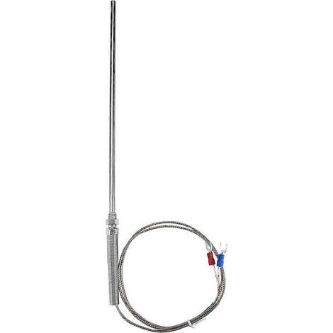 Sonde de température thermocouple type K, filetage M8, longueur 200 mm, fil capteur 1 m, plage de mesure 0 à 400 °C (1/4)