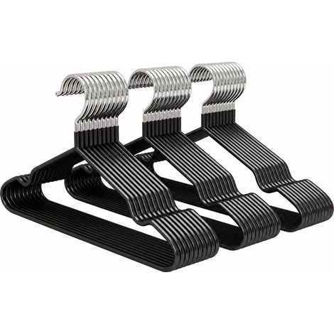 Cintres enrobés plastique antidérapants noir 70