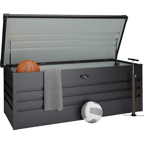 Arcon Metálico 716L - 165x70x62cm - Anticorrosión - Cierre con llave incluida - Tapa abatible