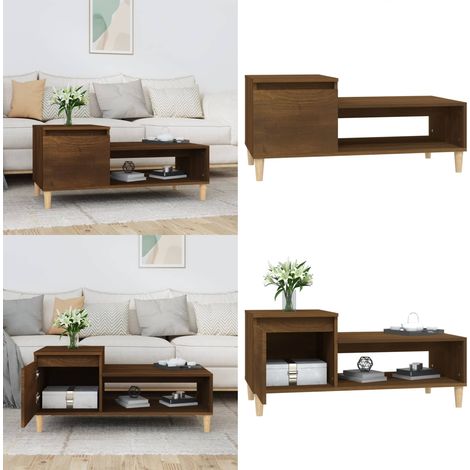 Couchtisch Braun Eichen-Optik 100x50x45 cm Holzwerkstoff - Couchtisch - Wohnzimmerstil - Holzmöbel - Esszimmertisch - Eiche Optik - Home & Living (1/5)