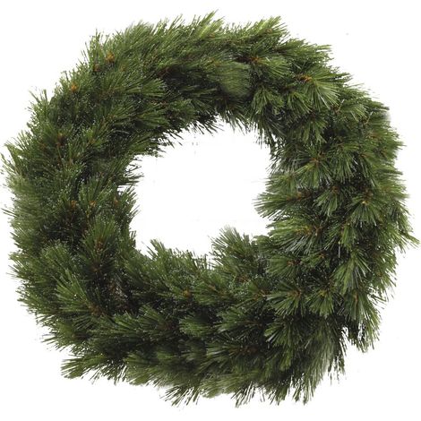 Couronne de Noël Artificielle Verte Effet Enneigé en PVC pour Porte et Mur Ø 60 cm - PANGIVO (1/4)