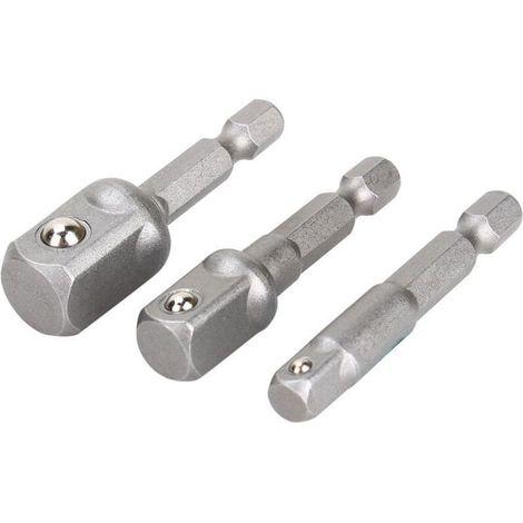 Adaptateur de douille hexagonale en 3 parties pour perceuse à percussion (1/4", 3/8", 1/2") (1/4)