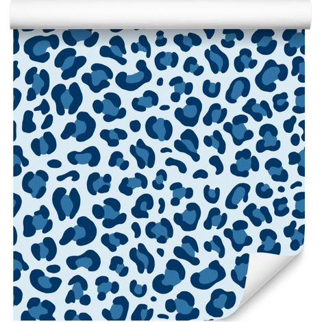 Tapete mit Tierfellmuster in Blau und Azurblau, 50 x 1000 cm (1/5)