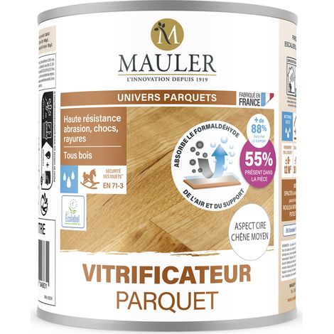 Vitrificateur parquet escalier & meuble - 2,5L Aspect Cire Chêne Moyen - Ecolabel - Vitrificateur parquet Mauler