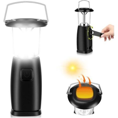 Générateur à manivelle à cellules solaires LED, lampe LED/éclairage pour le camping/la chasse/la randonnée/la voile en plein air (1/4)