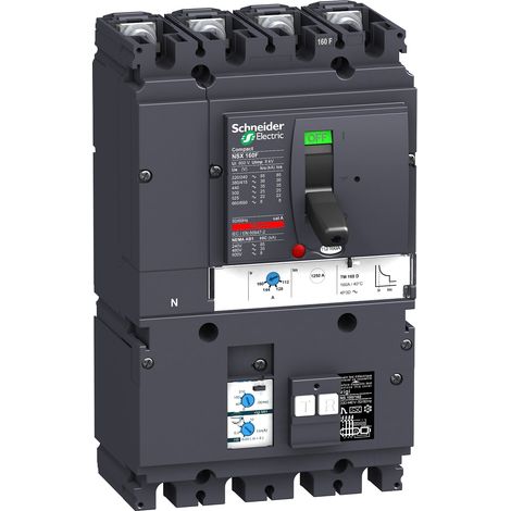 Schneider LV430951 Interruttore automatico 4P 160A TM125D vigicompact