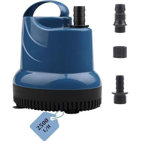 Mini Pompe À Eau Submersible 2500 L/H 40W 230V Hauteur de Refoulement 2,3 M Câble 2,5 M pour Jardin, Aquarium, Étang, Fontaine (1/5)