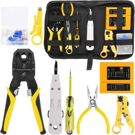 RJ45 RJ11 RJ12 CAT5 CAT5e Repair Plier Tool Kit with Utp Cable Tester Spring Crimping Tool Crimping Pliers Pliers (1/5)