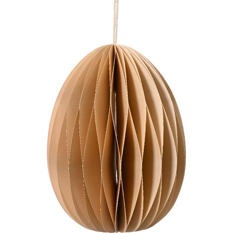 Kaemingk Osterdeko Papier-Ei Ø 9,5 cm Höhe 13 cm - beige - 100% FSC