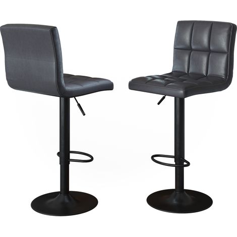 Taburete de bar conjunto de 2 Sena, Gris/Negro, 42 x 94 cm, Vicco (1/5)