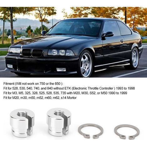 2 pièces de douille de papillon en aluminium usiné BMW, conduit de câble d'accélérateur compatible avec E30, E34, E28, E39, E36, M20, M30, M50, S14, M60 (1/4)