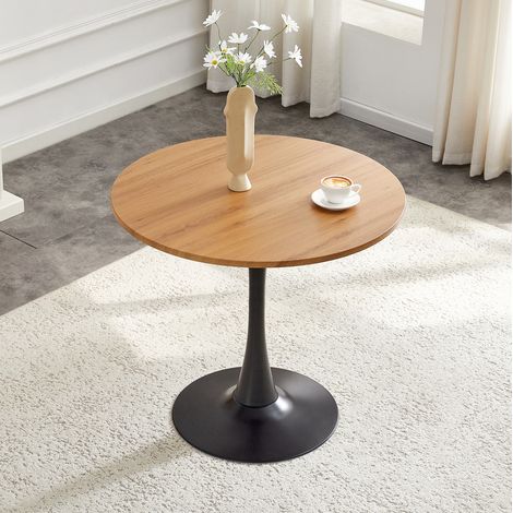 Runder Esstisch 80 cm Tulpendesign mit Metallfuß, Holzoptik, H 76 cm OKMYHOME (1/5)
