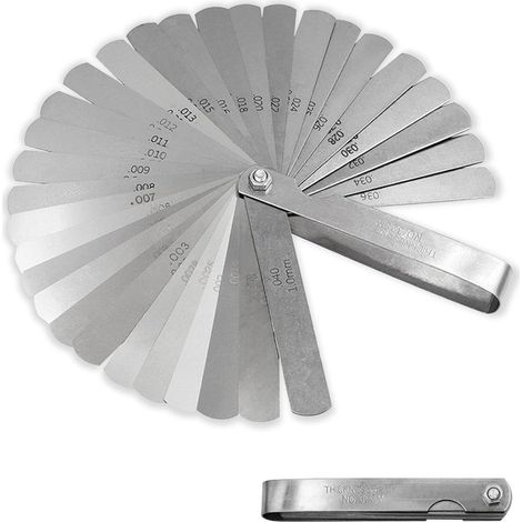 Jauge d'épaisseur flexible à 32 lames, double marquage métrique et impérial, jauge d'épaisseur en acier inoxydable pour mesurer la largeur (1/5)