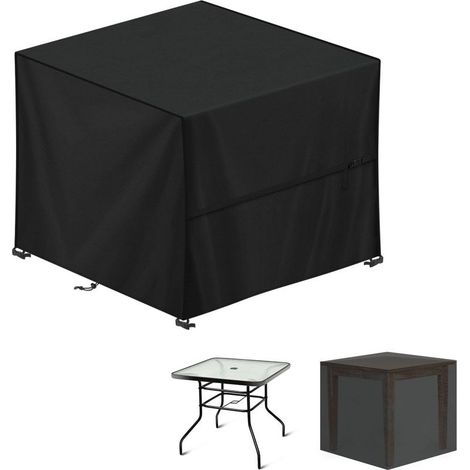 Housse de table de jardin, 90 x 90 x 90 cm, bâche de protection pour mobilier de jardin, imperméable, anti-UV, toile 420D. (1/4)