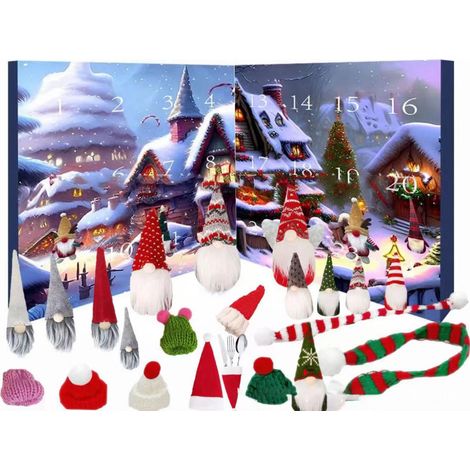 Weihnachts-Adventskalender mit Wichteln – 24 Tage – Niedliche Wichtelfiguren – Countdown bis Weihnachten – Weihnachtsdekoration für Zuhause – 12 Wichtel (1/4)