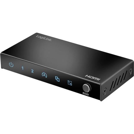 LogiLink HD0066 Répartiteur HDMI affichage LED, boîtier métallique, avec LEDs de statut noir (1/4)