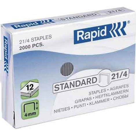 POINTS POUR AGRAFEUSE '21/4' H. 4 mm - Boîte de 2000 pièces