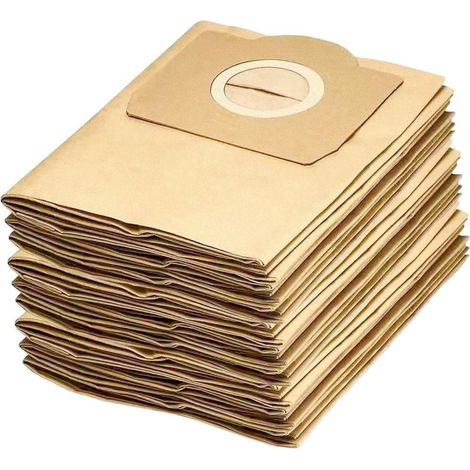10 Sacs Aspirateur Papier Kärcher WD3 MV3 Série A22xx A25xx A26xx SE4001 SE4002 Compatibles (1/5)