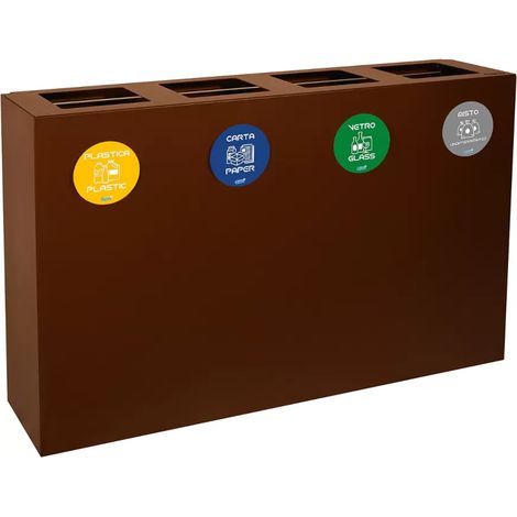 Pattumiera 240 litri acciaio corten da esterno (1/5)