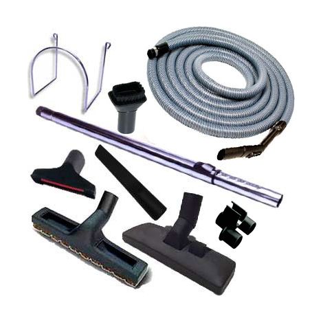 Atepac – Set 8 accessoires pour aspiration centralisée – Flexible anti-écrasement 7m – Longueur réglable de 3 à 20m – Poignée pivotante 360°