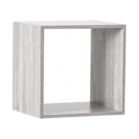 Etagère murale en panneaux de particules coloris gris - Longueur 34,4 x Profondeur 32 x Hauteur 34,4 cm (1/2)