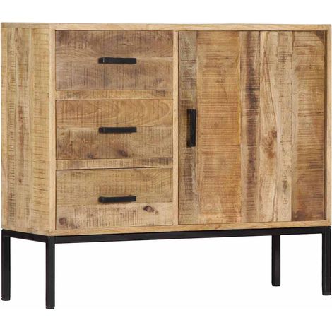 vidaXL Buffet 88x30x71 cm Bois de manguier massif (1/5)