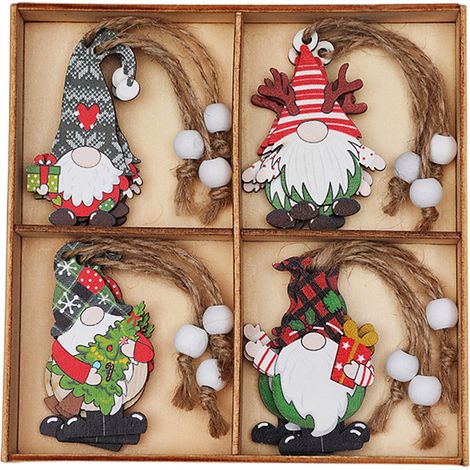 Adorno Navidad - Adorno Arbol Navidad - Estilo Casa De Campo En Madera - Pack De Decoracion Navidena (1/5)