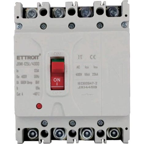 MCCB Interruttori Scatolati Magnetotermici 4P 22kA 125A AC 400V IP20 IEC60947-2