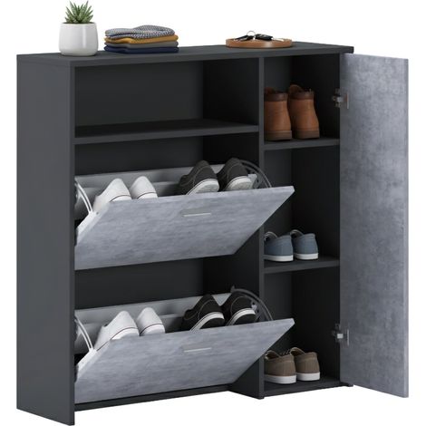 Mueble de Entrada Escultor, 4/5 Pares, 26.60x91.50x94.00h cm Gris Antracita