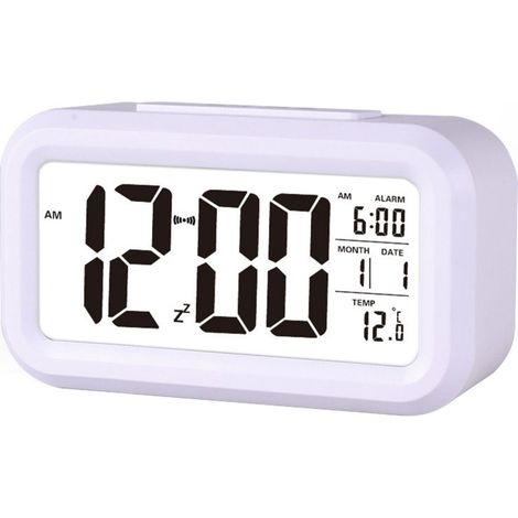 Kreativer elektronischer Wecker, intelligente Schlummerfunktion, ewiger Kalender, Weiß (weißes Licht)