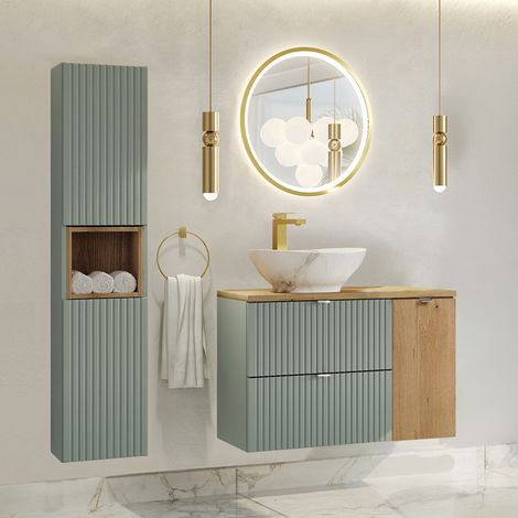 Set di mobili da bagno con lavabo Jade verde 90cm