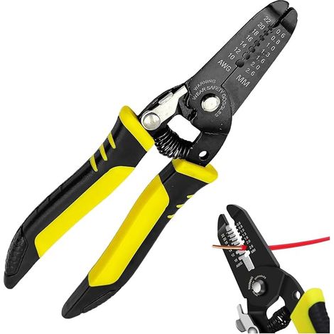 Spellafili multifunzione, 10-22 AWG, strumento manuale multifunzione per spelare fili, pinza crimpatrice per cavi in acciaio al carbonio, strumento manuale multifunzione per elettricisti