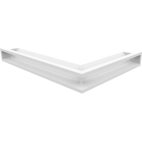 KRATKI griglia di ventilazione AIR griglia camino ad angolo sinistro 766 x 547 x 90 mm Bianco Griglia di scarico per ventilazione camino Presa d'aria con un angolo di 45 gradi (1/2)