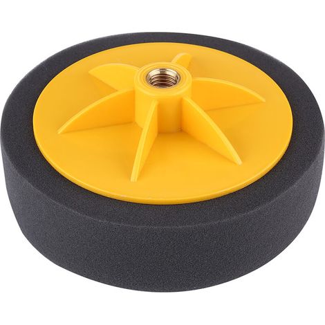 Tampon Éponge - 15 cm - Pour Polisseuse Automobile - Trou M14 - Noir Jaune Vin Rouge - Lot de 1 ou 3 (1/5)