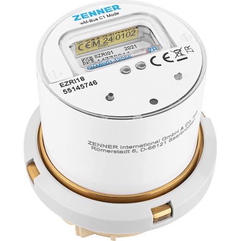 Compteur d'eau à capsule Zenner Minomess BR M66 x 1 V2 90°C 2,5 R40V 325 RK ZR, wireless M-Bus